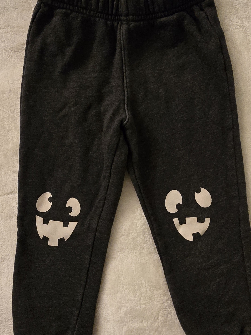 Cat & Jack Dark Gray Sweatpants with White Face Prints